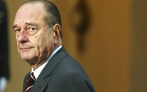 PARIS - MARCH 11:  French President Jacques Chirac attends a media conference for Palestinian Prime Minister Ahmed Qurei (not shown) in the courtyard of the Elysee Palace March 11, 2004 in Paris, France. Prime Minister Qurei is on an official visit to Paris.  (Photo by Pascal Le Segretain/Getty Images)