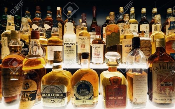 Scottish Whisky collection in Edinburgh.