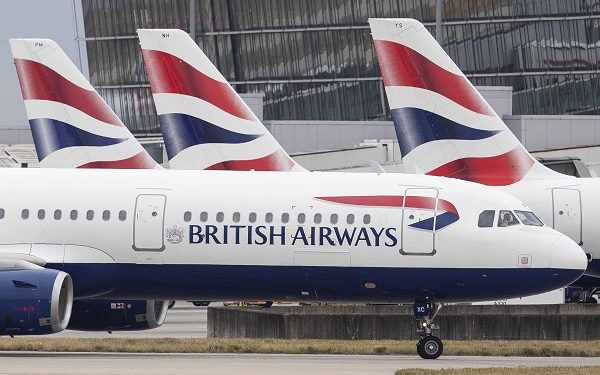LONDON, ENGLAND - SEPTEMBER 09: British Airways plane taxies after landing at Heathrow's Terminal 5 on September 9, 2019 in London, England. British Airways pilots have begun a 48 hour 'walkout', grounding most of its flights over a dispute about the pay structure of it's pilots.   (Photo by Dan Kitwood/Getty Images)