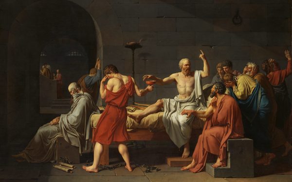 Смртта на Сократ (La mort de Socrate), 1787, Жак-Луј Давид (Jacques-Louis David, 1748-1825), масло на платно, 130 x 196 cm, Metropolitan Museum of Art, New York