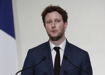 French Junior Minister for European Affairs Clement Beaune speaks during a press conference to outline France's strategy for the deployment of future COVID-19 vaccines, in Paris, Thursday Dec. 3, 2020.(Benoit Tessier/Pool via AP)