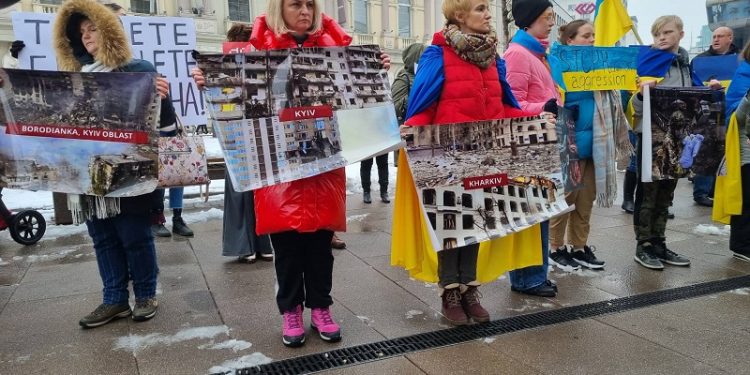 Од протестот против руската агресија против Украина, март 2022 (фото: Џ. Дерала)