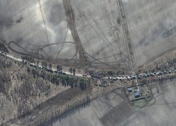 Руски конвој. Сателитските снимки од Maxar Technologies. 28 февруари