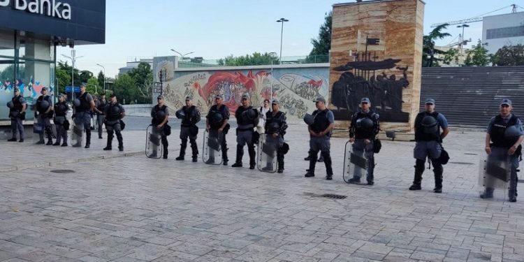 Полициски кордон, Стара Чаршија, Скопје, 12 јули 2022 г.