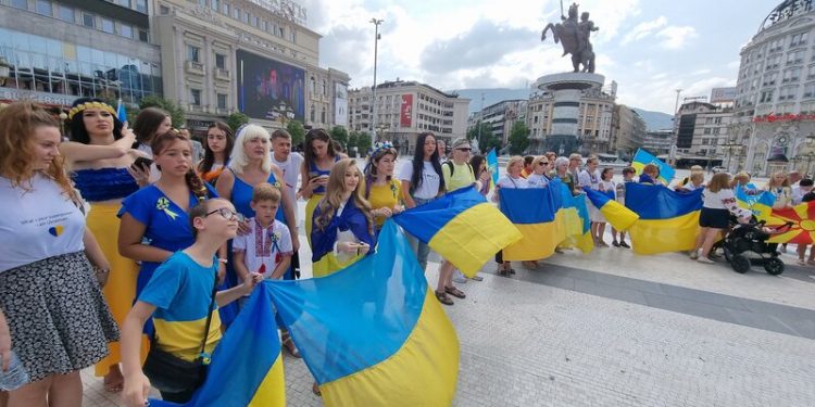 Одбележување на Денот на независноста на Украина во Скопје. Фото: Фронтлајн