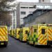 A view of ambulances parked along a street, as ambulance workers strike / REUTERS