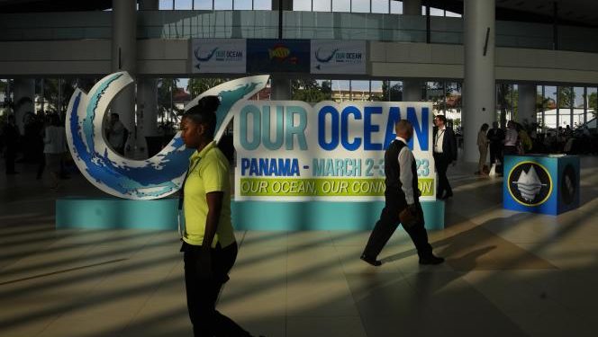 Our Ocean meeting at the convention center in Panama City (AP Photo/Arnulfo Franco)