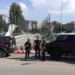 Carabinieri KFOR-MSU patrols in front of Ibar Bridge, in Mitrovica (Kosovo).