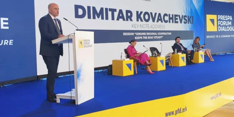 Премиерот Димитар Ковачевски на Преспа Форум 2023, Фото: Фронтлајн