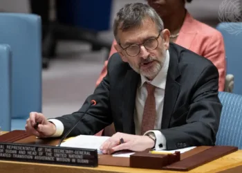 Volker Perthes, Special Representative of the Secretary-General for Sudan and Head of the United Nations Integrated Transition Assistance Mission in Sudan, briefs the Security Council meeting on the Sudan and South Sudan. The Council heard a report of the Secretary-General on the situation in the Sudan and the activities of the United Nations Integrated Transition Assistance Mission in the Sudan (UNITAMS).
