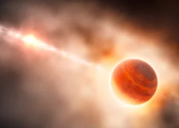 Илустрација за гасната џиновска планета која се формира околу ѕвезда (ESO/L. Calçada)
