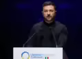 Volodymir Zelensky at "The Ukraine Recovery Conference" Photo source: New Europeans People’s Forum